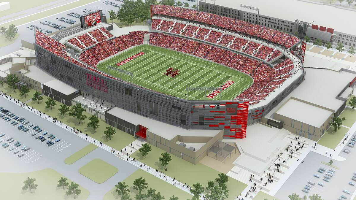 An artist rendering of TDECU Stadium, which will open in August. (Courtesy of the University of Houston)