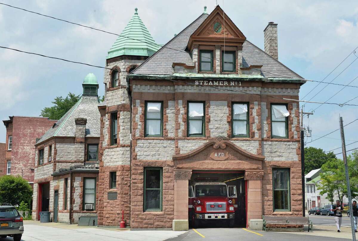 Exterior of the 122-year-old Engine No. 1 fire station Tuesday, July 8, 2014, in Albany, N.Y. (John Carl D'Annibale / Times Union)