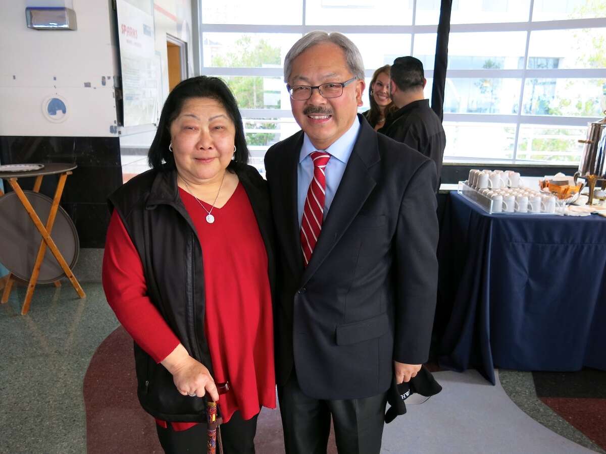 Rose Pak and Mayor Ed Lee celebrate the Fourth of July during the mayor's party at the SF Maritime Museum.