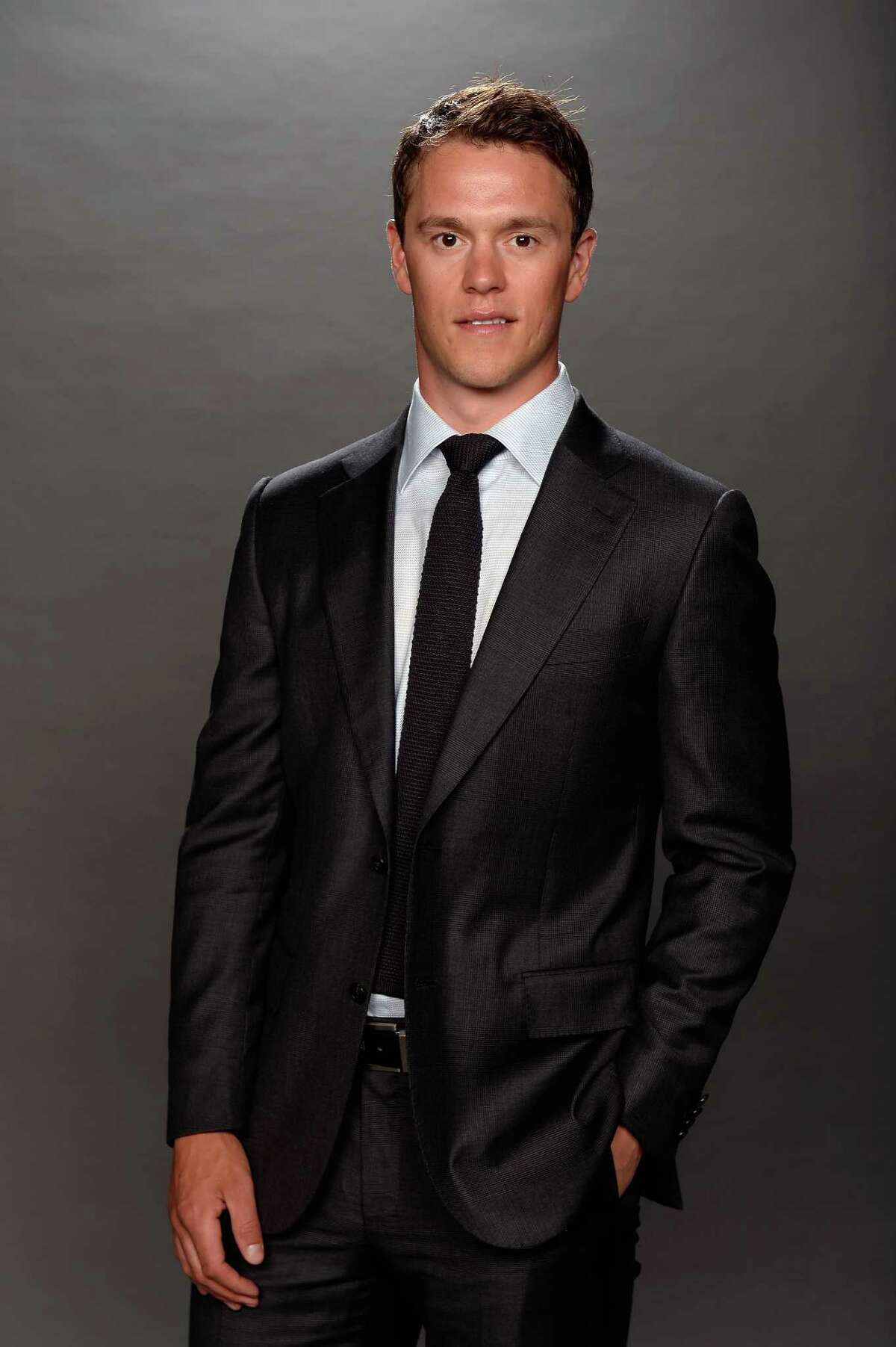 LAS VEGAS, NV - JUNE 24: Jonathan Toews of the Chicago Blackhawks poses for a portrait during the 2014 NHL Awards at Encore Las Vegas on June 24, 2014 in Las Vegas, Nevada. (Photo by Harry How/Getty Images)