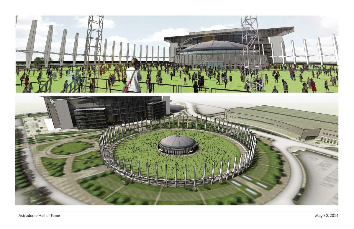 The Houston Livestock Show and Rodeo and the Texans suggest knocking down the Astrodome but preserving its heritage with columns and green space.