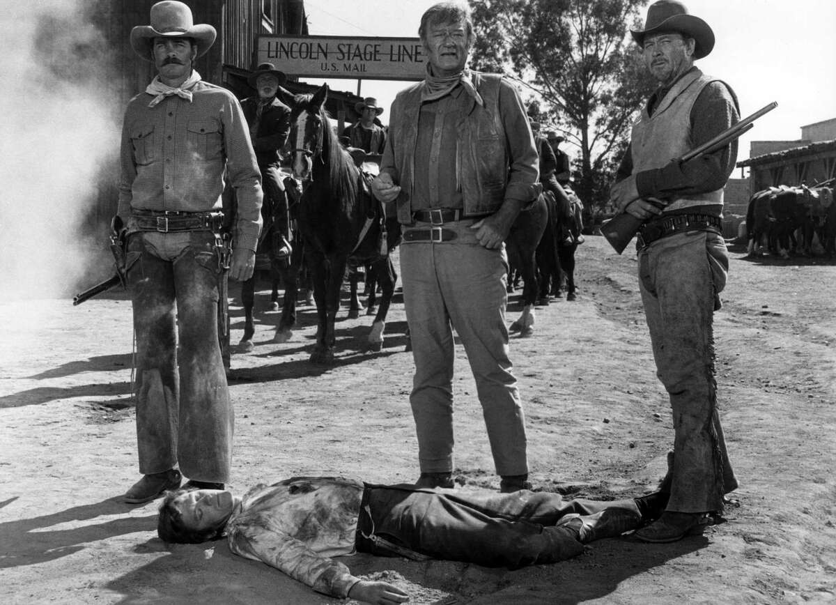 John Wayne (center) in a scene from "Chisum," 1970.