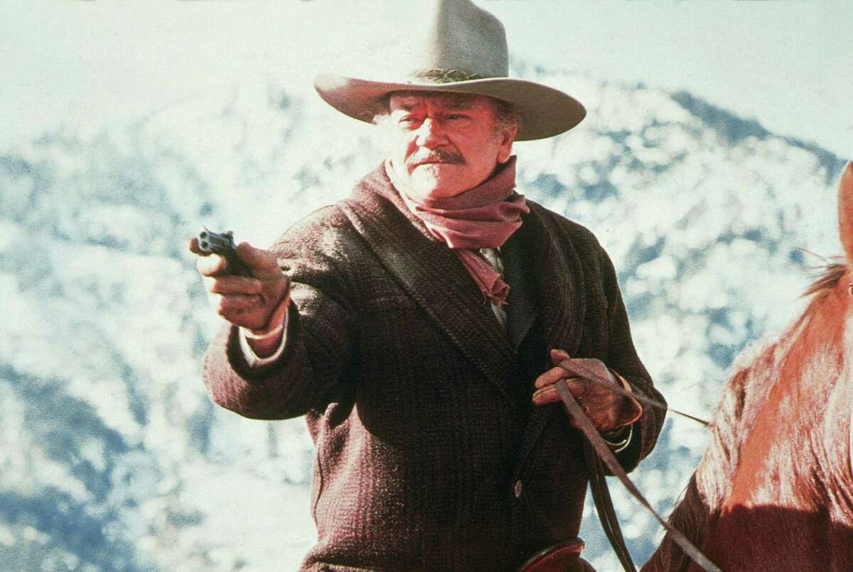 John Wayne in a scene from his last movie, "The Shootist," 1976.