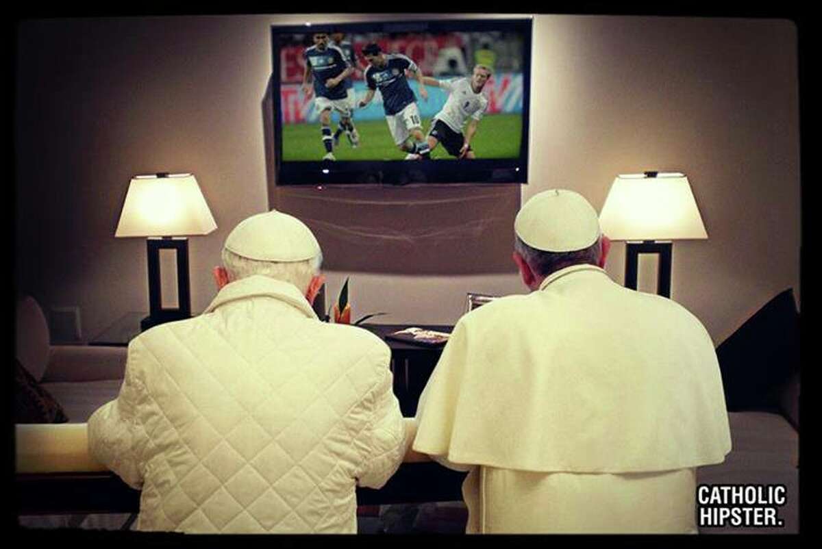 Our favorite World Cup pope meme (from Catholic Hipster, on Facebook).