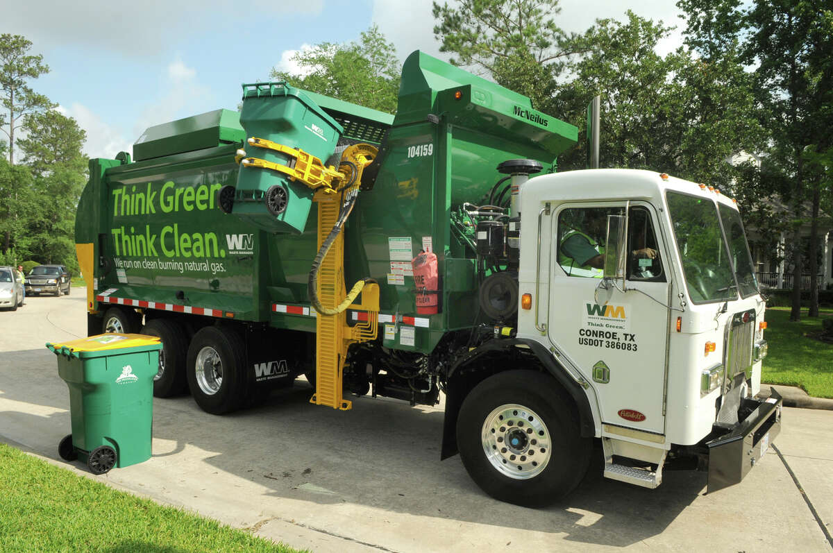 This Waste Management truck is powered by compressed natural gas.