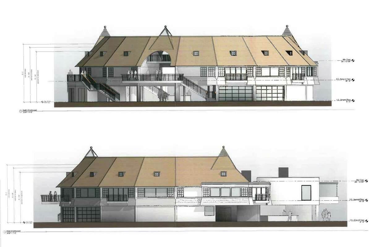 Architect's rendering for the new Tokeneke Club after the proposed renovations are complete in 2016.