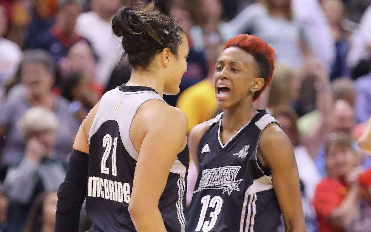 Danielle Robinson (13), celebrating with rookie Kayla McBride after the latter hit a game-winning basket, was voted to the West All-Star team as a reserve for the second straight season.