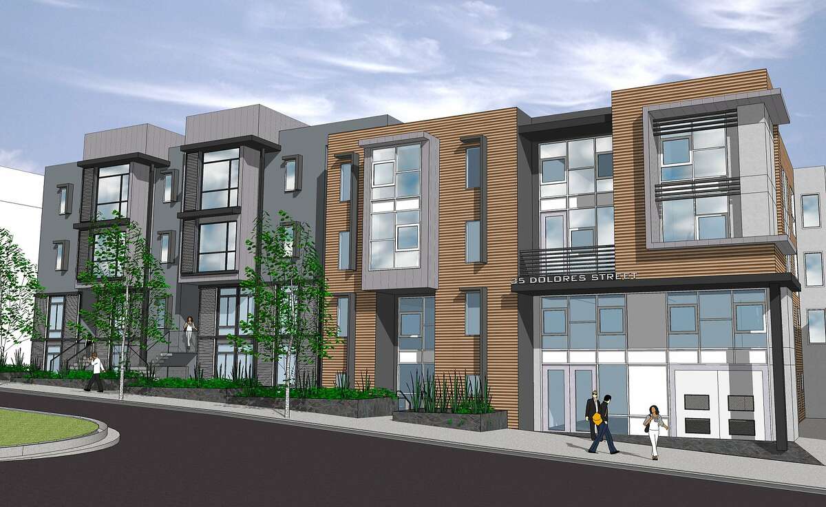 The 37-unit condominium complex at 35 Dolores St. now under construction, set to be completed this fall. Lightner Property Group is the developer, and the architect is Levy Design Partners.
