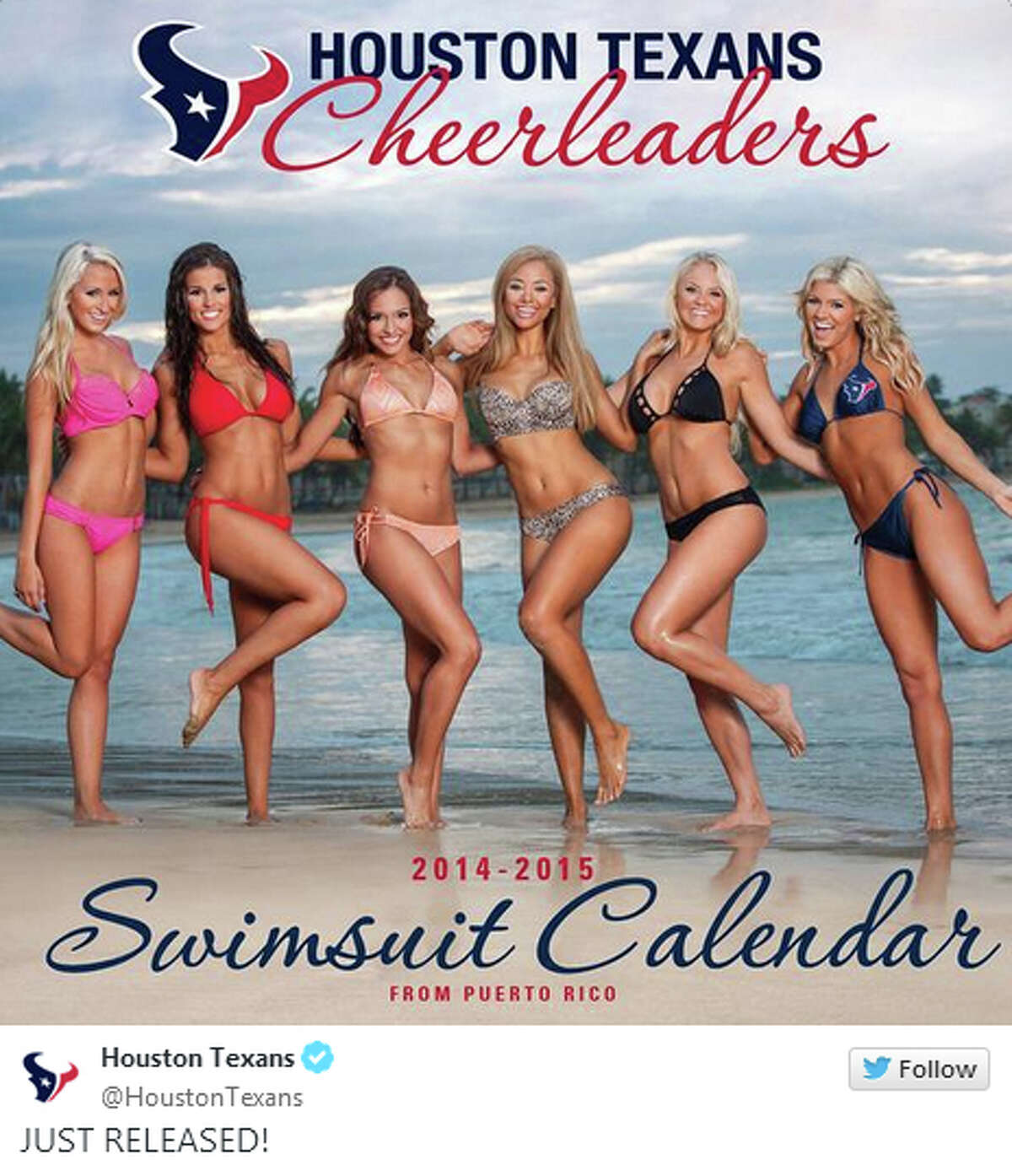 Houston Texans Cheerleader Swimsuit Calendar Reveal Incoming - Battle Red  Blog