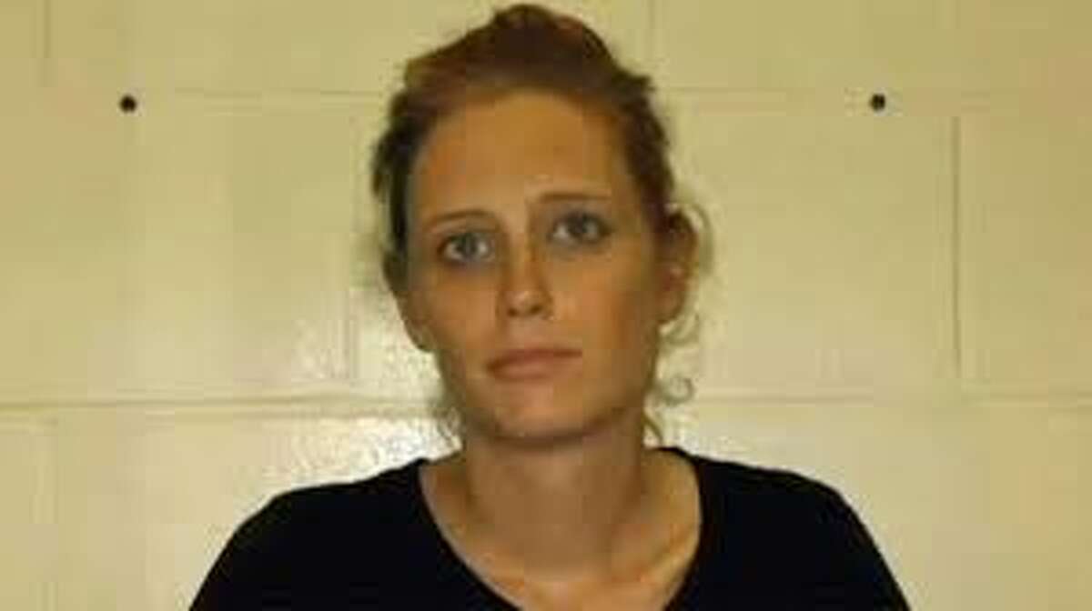 Danielle Saxton after her arrest in West Frankfort, Ill.