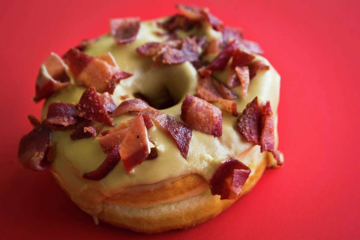 The gourmet collection at Glazed includes a turkey bacon doughnut.