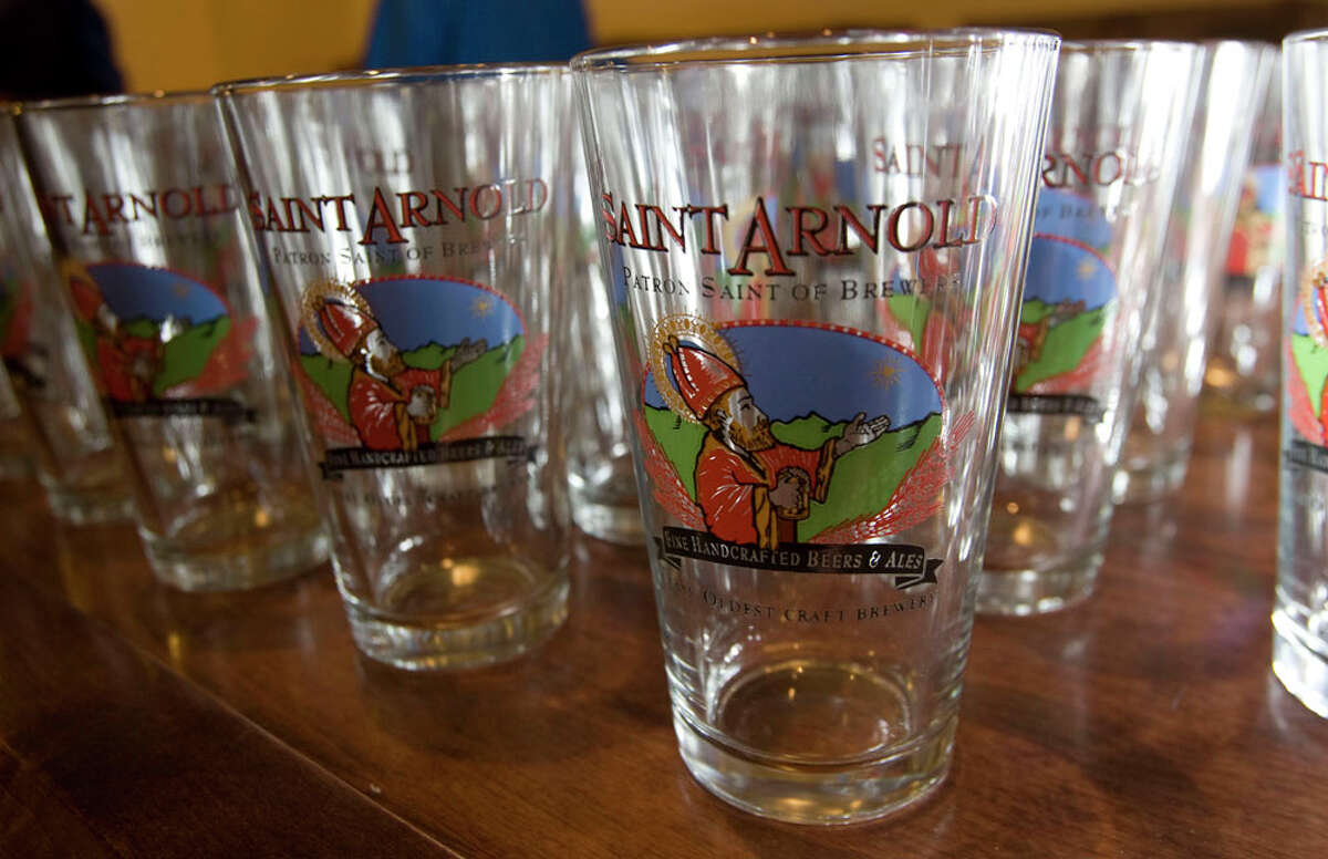 saint arnold birthday glass