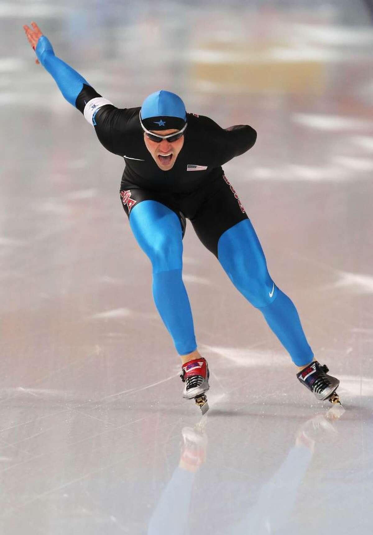 VANCOUVER, BC - FEBRUARY 17: Chad Hedrick of the United States during his men's speed skating 1000 m finals on day six of the Vancouver 2010 Winter Olympics at Richmond Olympic Oval on February 17, 2010 in Vancouver, Canada. (Photo by Jamie Squire/Getty Images) *** Local Caption *** Chad Hedrick