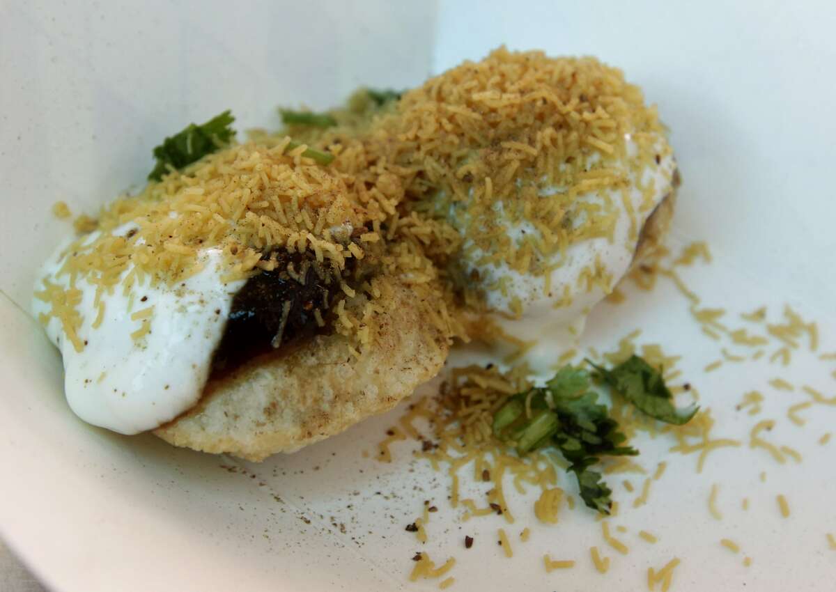 Dahi Puri appetizers are prepared at the Dum food truck, in San Francisco, Calif. on Thursday, July 24, 2014.