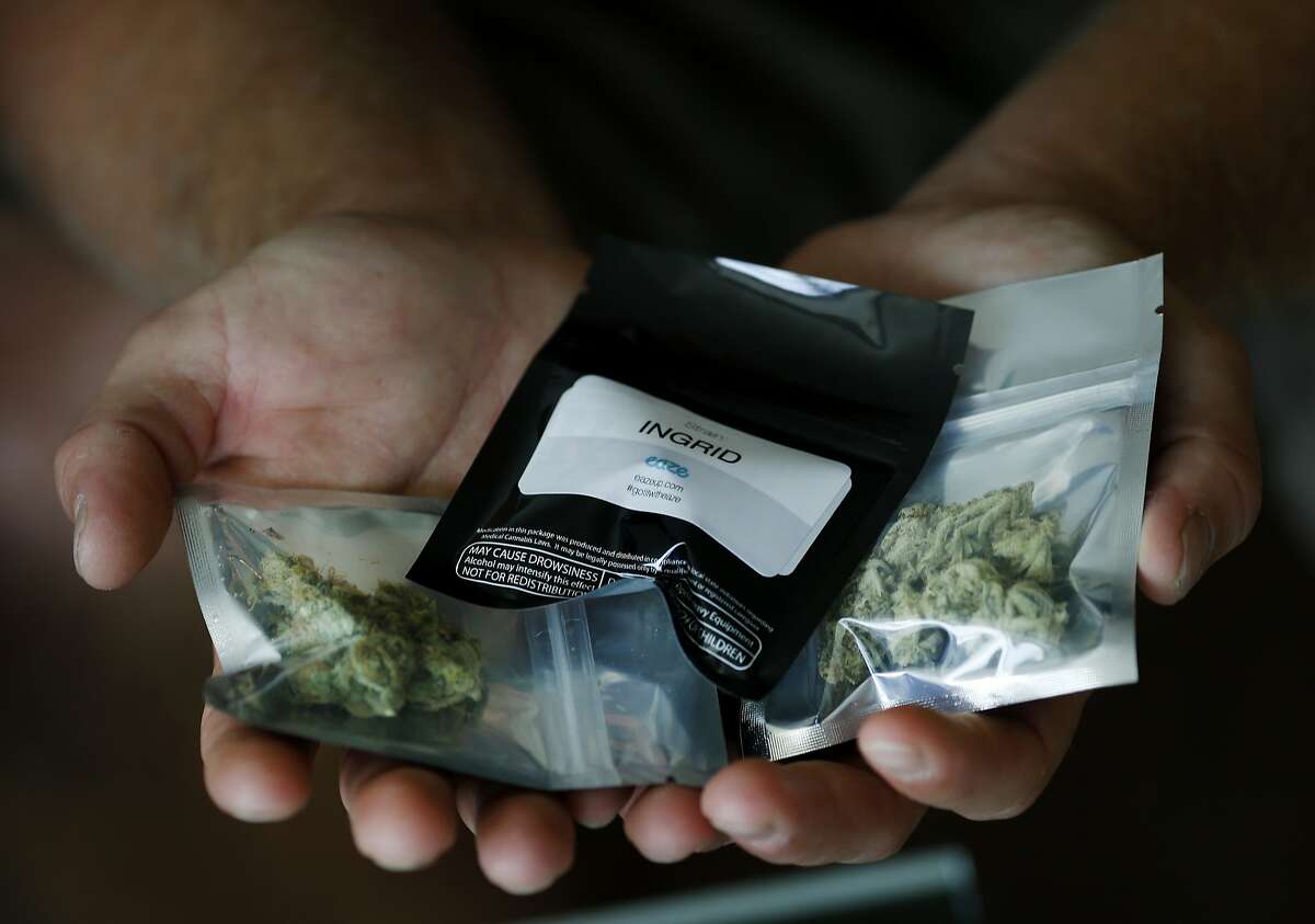 Eaze delivery persons will arrive at the door with the medical marijuana in plastic containers for patients Monday July 28, 2014. A new company called Eaze aims to be "uber for pot" offering on demand deliveries of medical marijuana beginning in San Francisco, Calif.