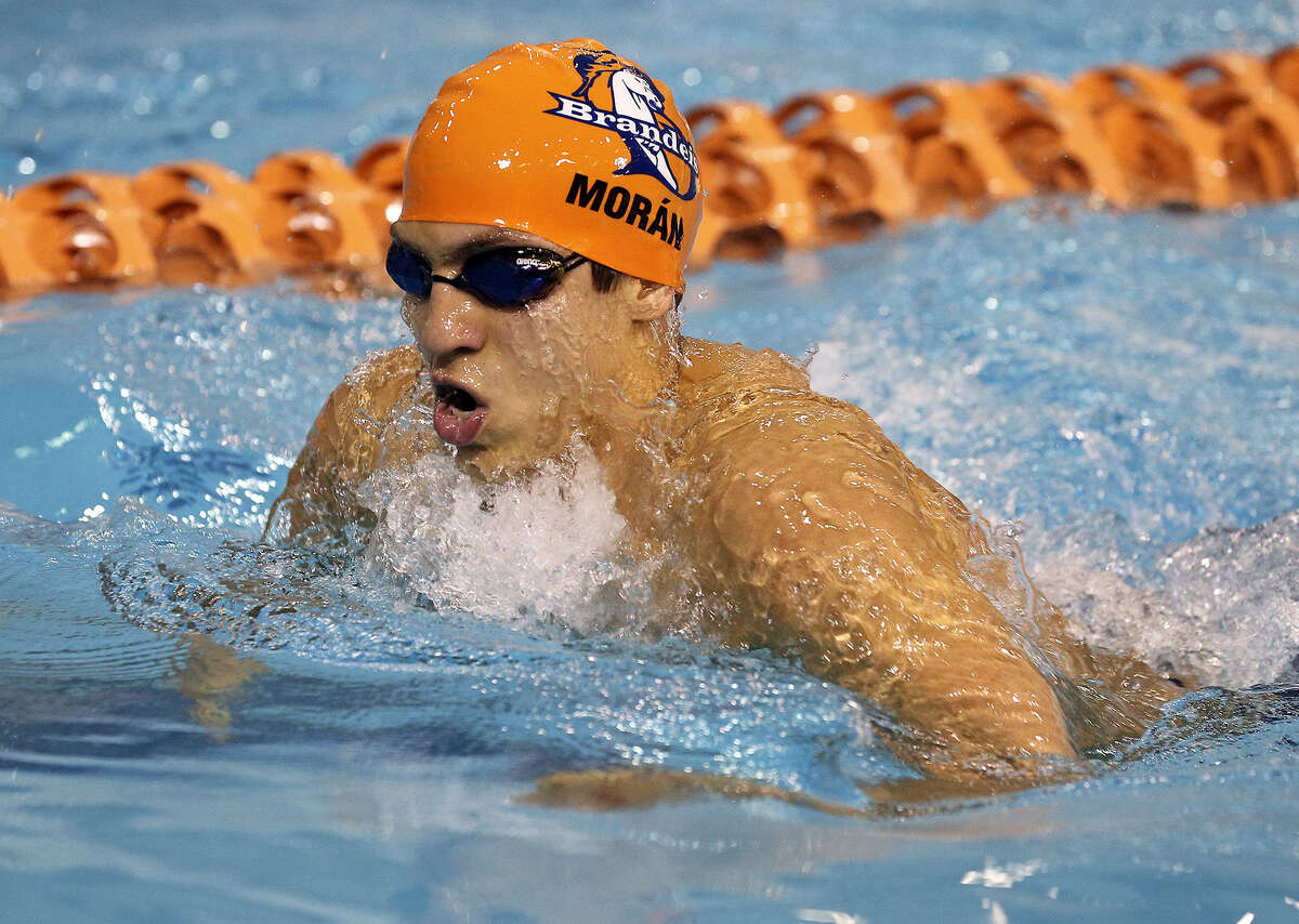 Brandeis swimmer Aaron Moran cruises to a silver medal in the 200 individual medley at the 5A state swimming and diving championships in February.