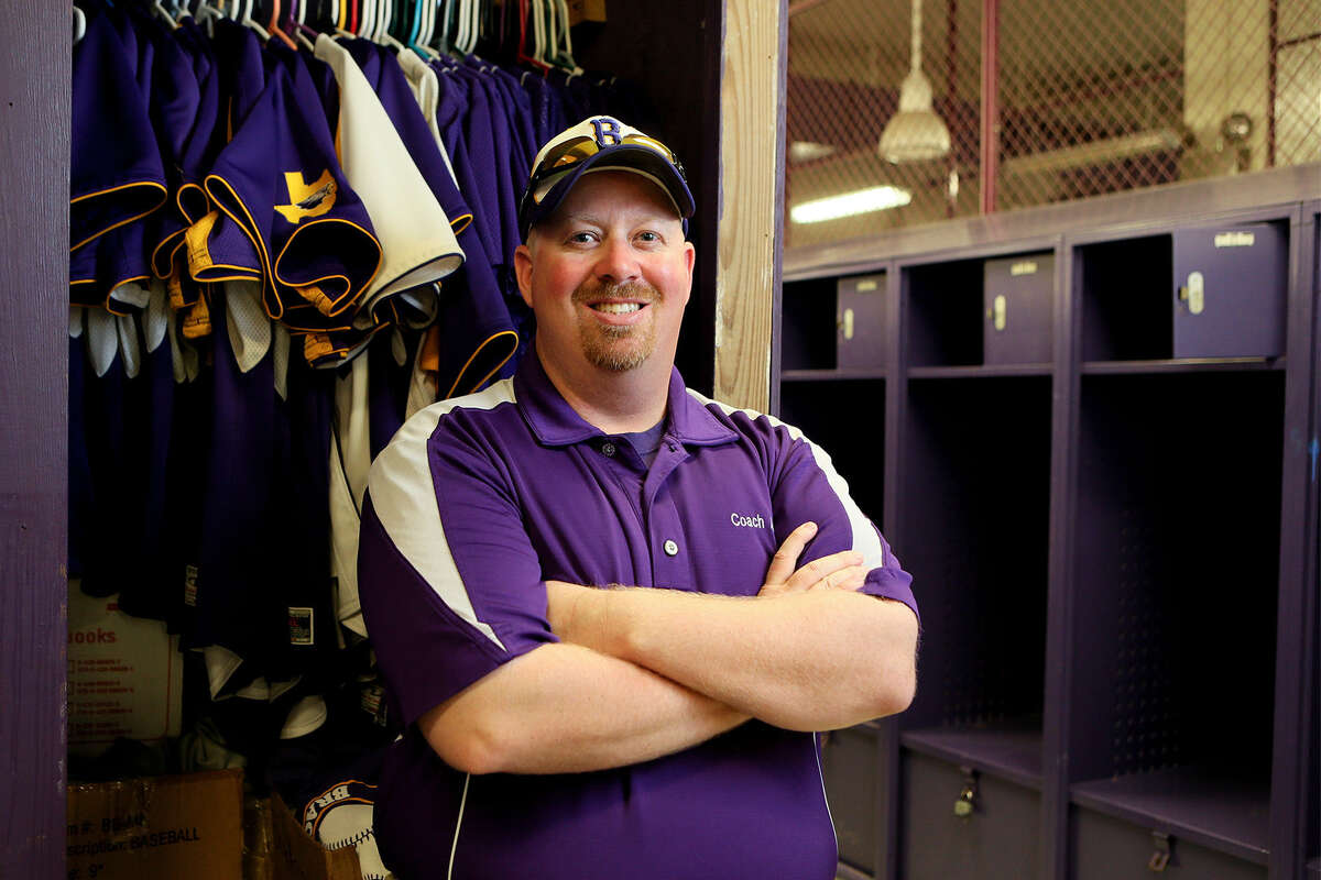 Brackenridge baseball coach Bryan Adams in the team's locker room on Friday, July 25, 2014. Adams takes over as head coach this year for the Eagles after serving as an assitant coach at the school for seven years. Photo by Marvin Pfeiffer / EN Communities