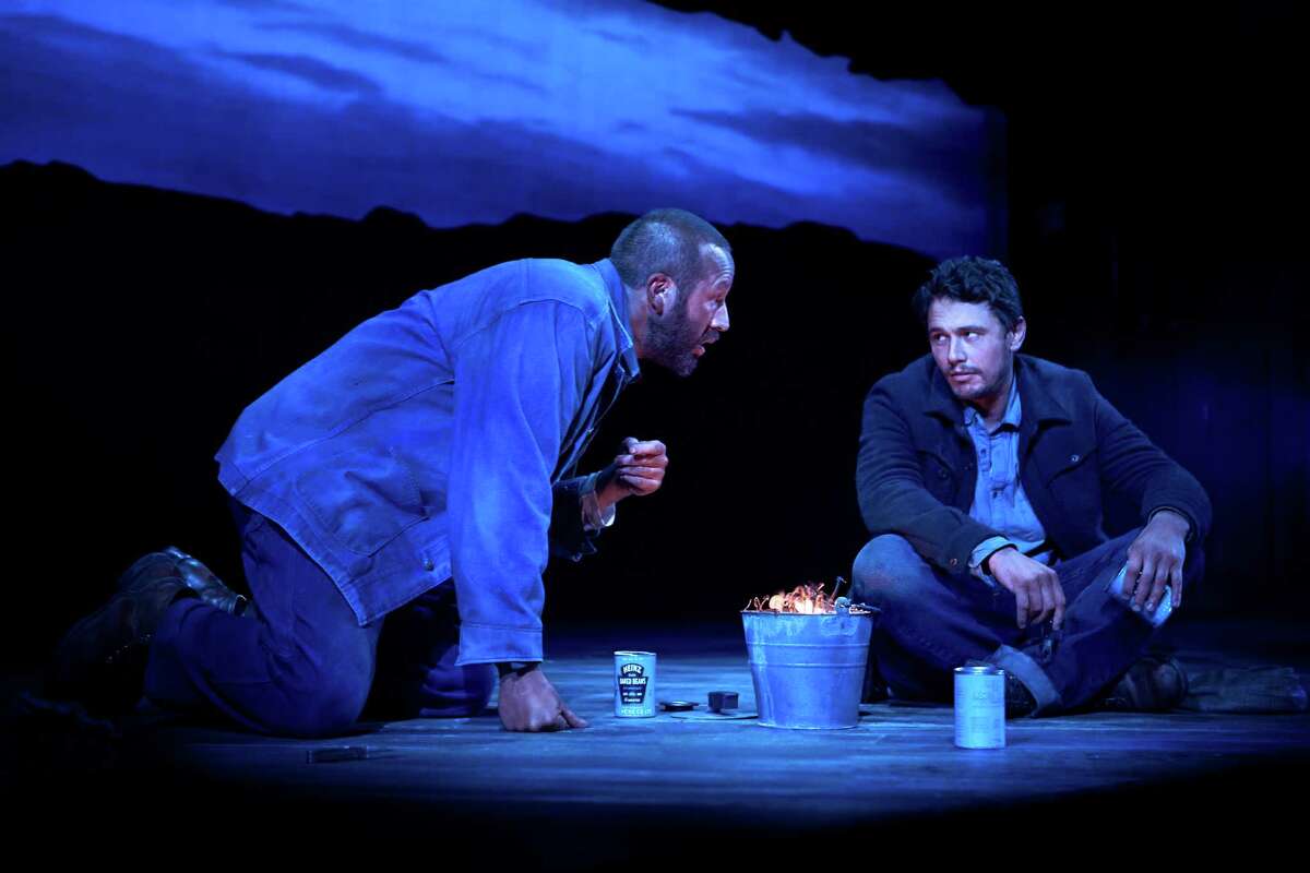 James Franco's play "Of Mice and Men," co-starring Chris O'Dowd, left, earned $1,038,106 last week.
