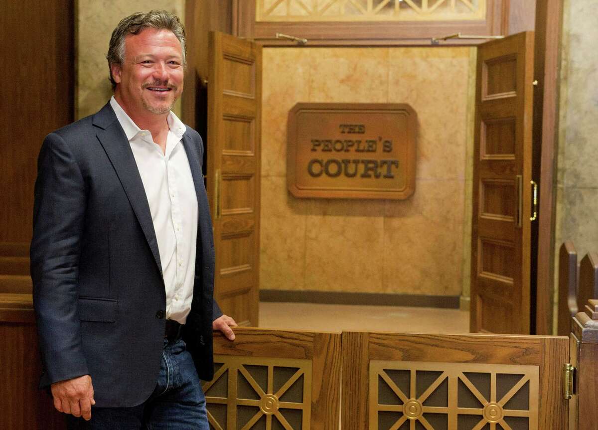 Kevin Segalla, President of the Connecticut Film Center, poses for a photo on the set of The People's Court in Stamford on Tuesday, July 29, 2014.