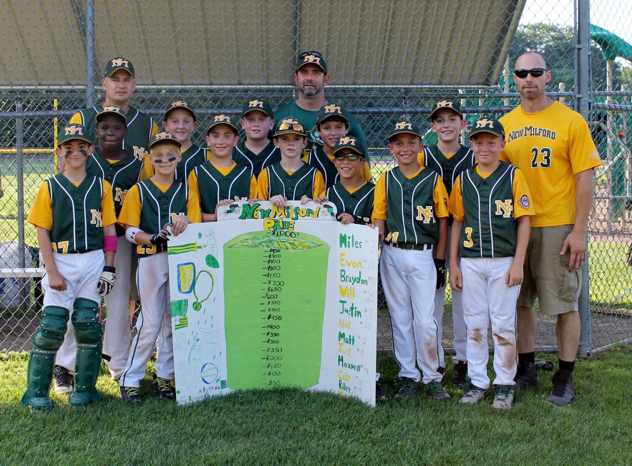 New Milford baseball team raises 1,100 for soup kitchen