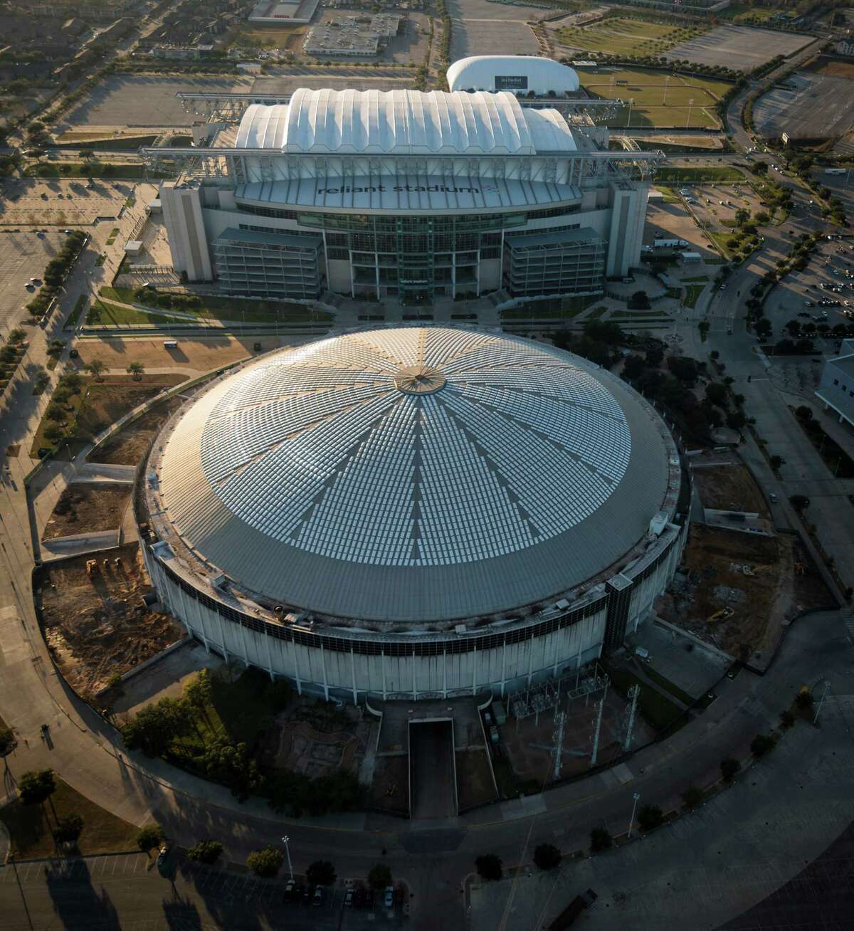 If preservationists are triumphant, the Reliant Astrodome - seen here with the Reliant Stadium - will be around for future Houstonians to enjoy.