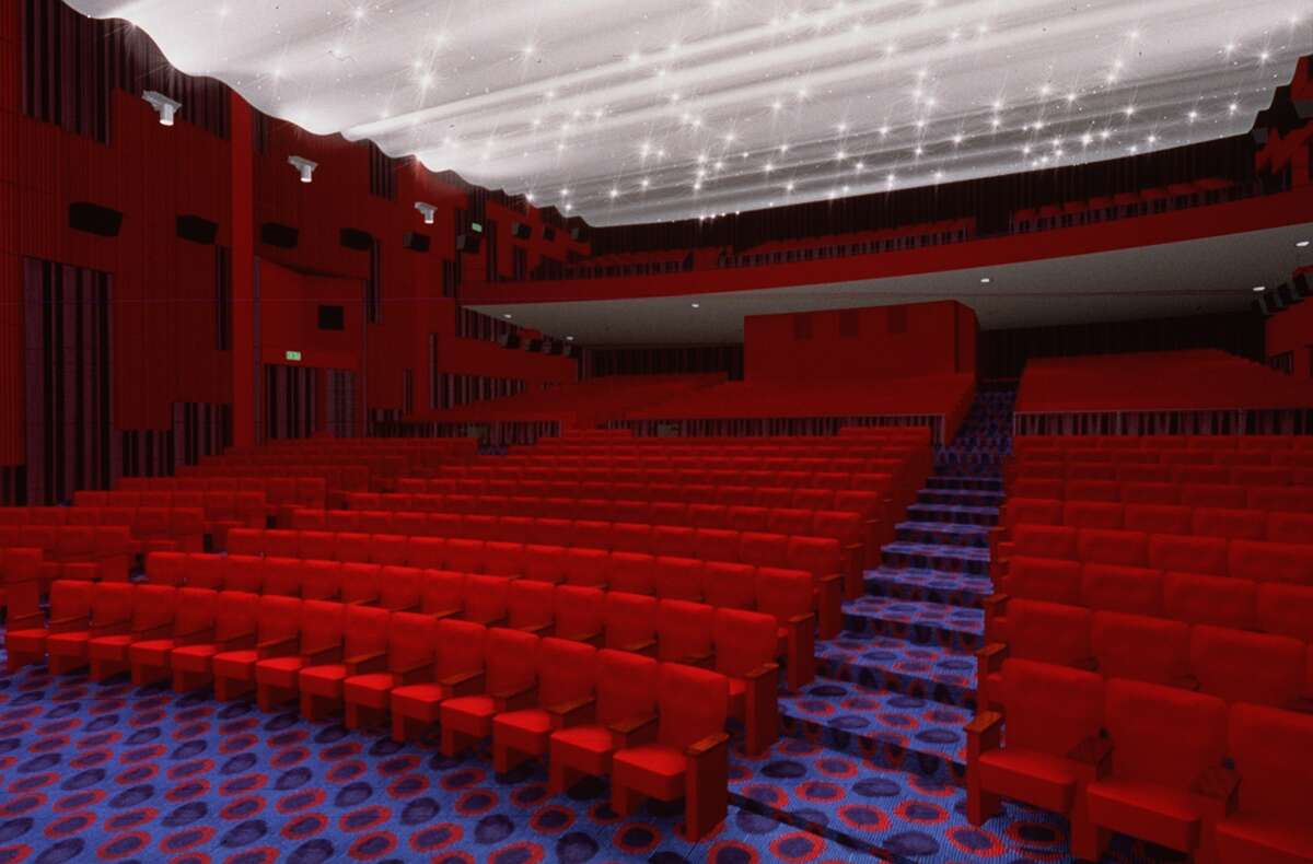 The Cinerama's recognizable red seats. 