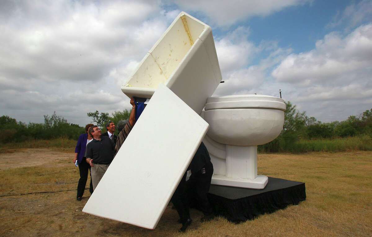 Saws Flushes Giant Toilet To Celebrate Water Project