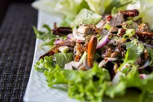 Delectable duck lettuce wraps at Lers Ros