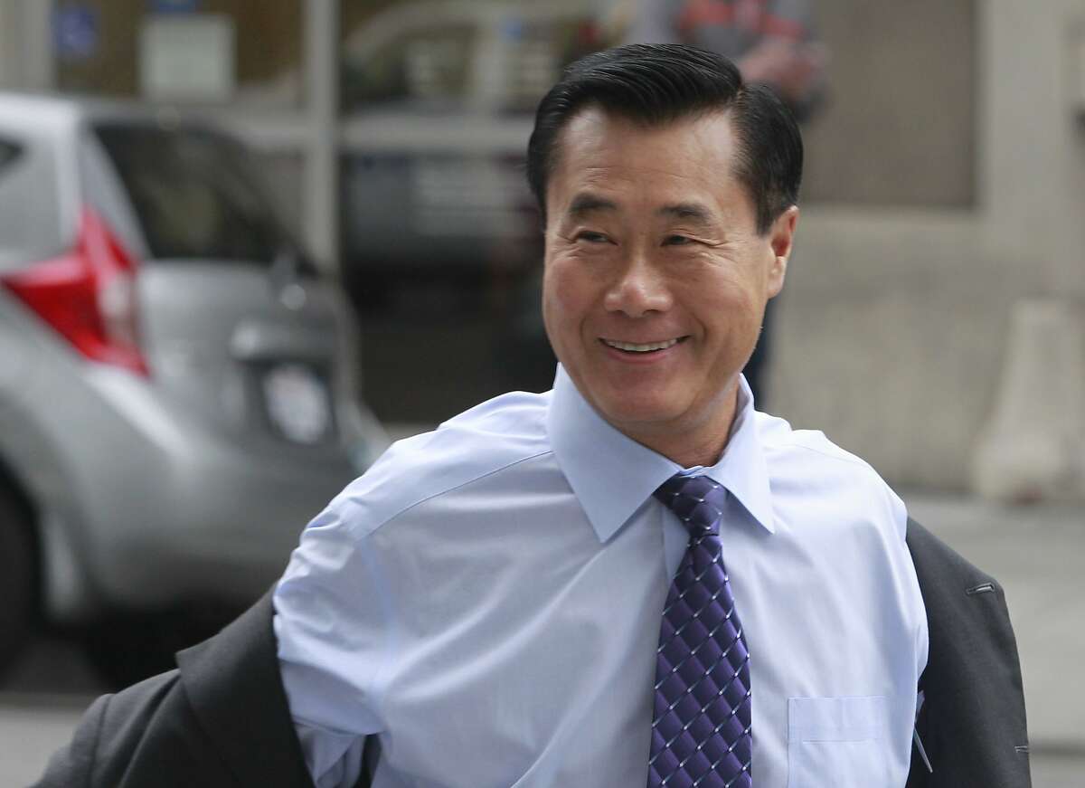 Leland Yee arrives at the Phillip Burton Federal Courthouse to hear additional racketeering charges against him in his corruption case in San Francisco, Calif. on Thursday, July 31, 2014.