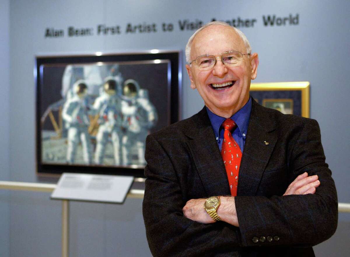 Alan Bean, lunar module pilot on Apollo 12 and fourth man to walk on the moon, resigned from NASA in June 1981 to devote his full time to painting.