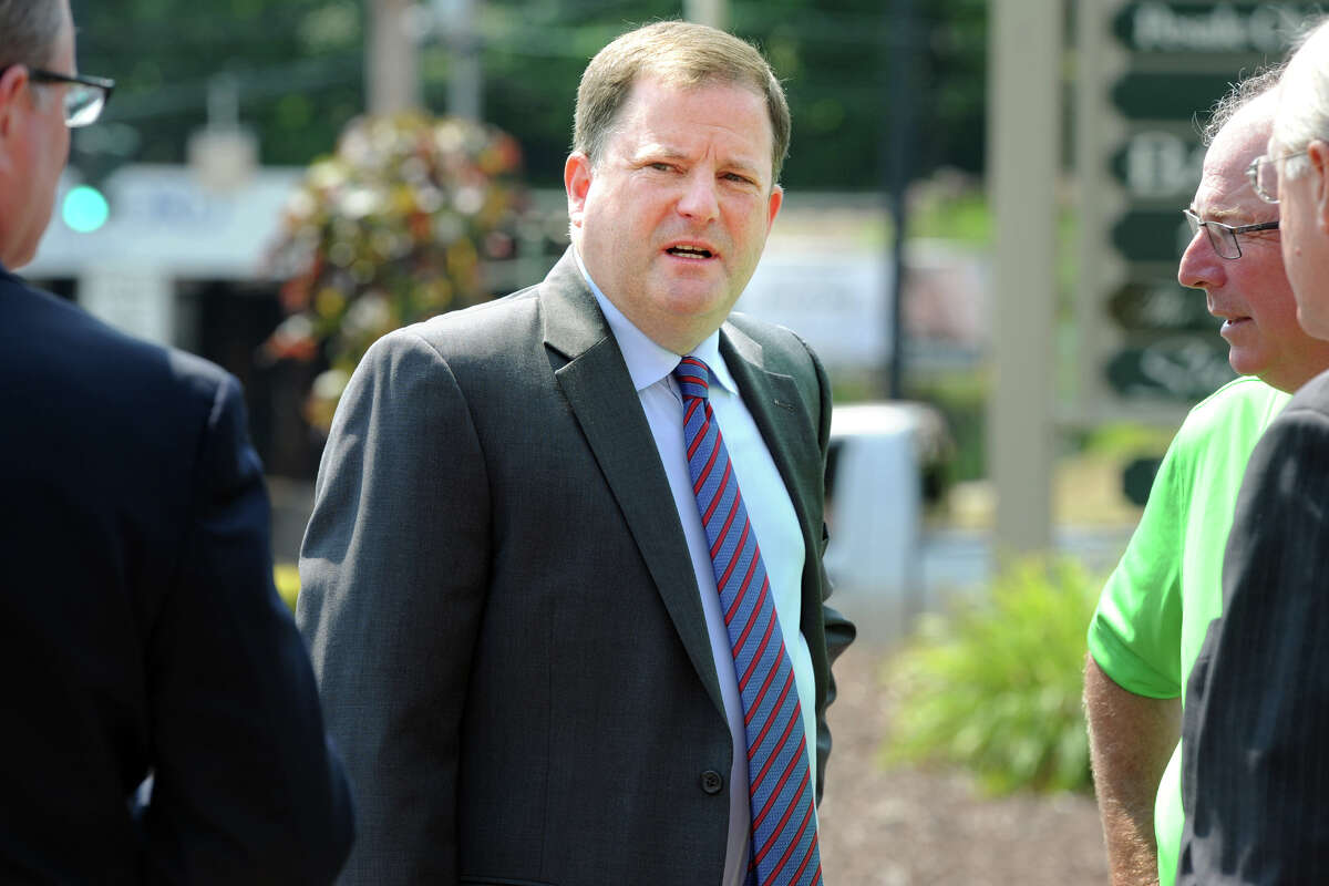 Senate Minority Leader John McKinney arrives at a press conference in Stratford, Conn. July 31, 2014. McKinney is a candidate for the republican nomination for Governor.
