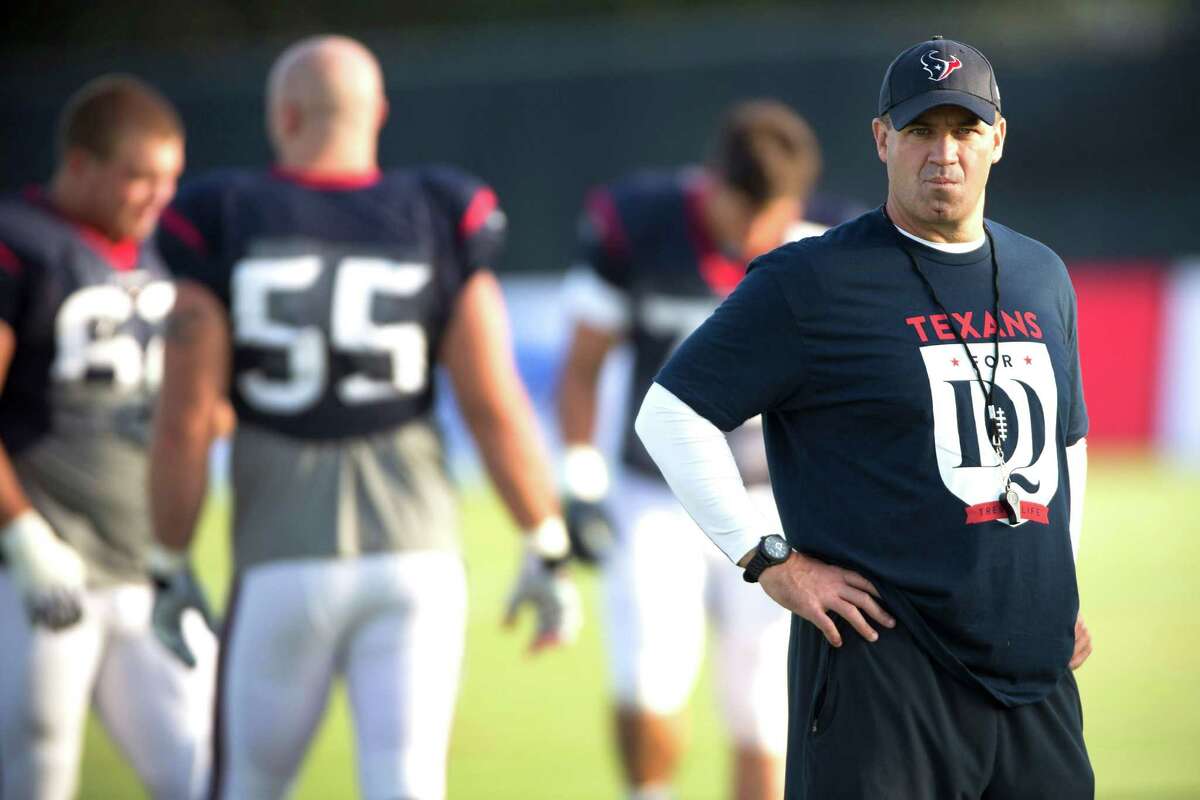 Coach Bill O'Brien was among many at Saturday's Texans practice wearing a "Texans for DQ" shirt - a show of support for tackle David Quessenberry, who is battling non-Hodgkin's lymphoma.