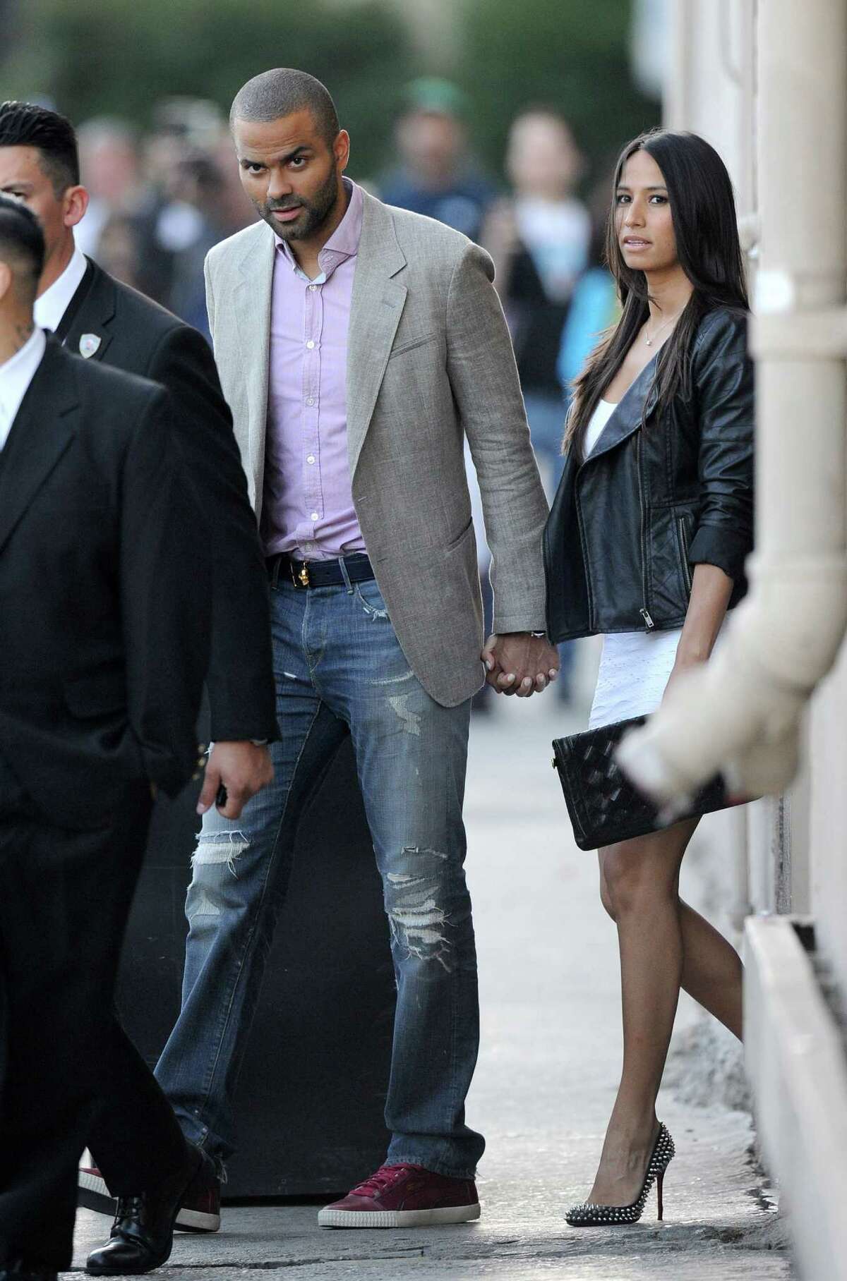 Tony Parker and Axelle Francine are seen on June 19, 2014, in Los Angeles, California.