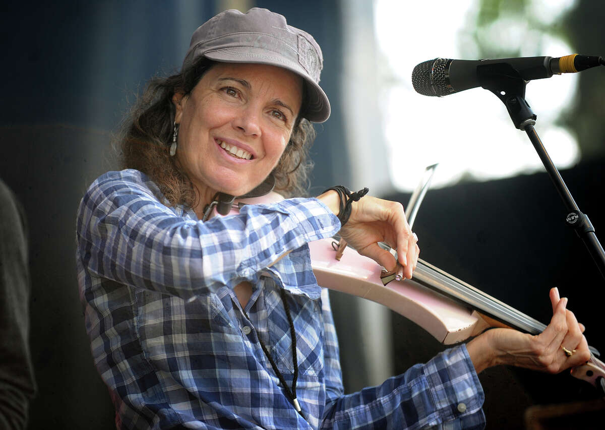 Multi-instrumentalist and vocalist Tara Nevins performs with her band, Donna the Buffalo, on the Green Vibes Stage at the 19th annual Gathering of the Vibes Musical Festival at Seaside Park in Bridgeport, Conn. on Sunday, August 3, 2014.