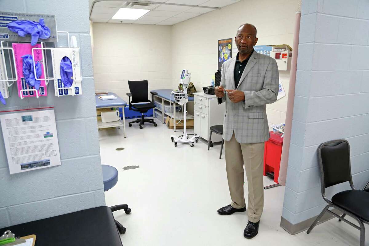 Leonard Kincaid, director, is shown in the intake area at the Houston Center for Sobriety, which is one of about 10 partially or completely government-funded sobering centers in the U.S.