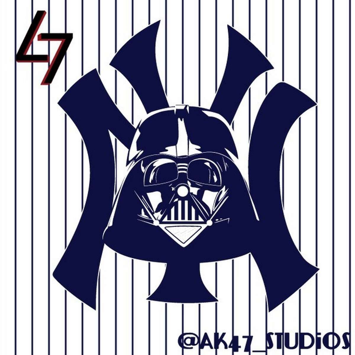 The Force is strong with graphic designer Mark Avery-Kenny, who has knocked it out of the park with this next-level re-imagining of MLB team logos. Take a look at the greatness that occurs when Star Wars meets America's favorite pastime.  The New York Yankees and Darth Vader
