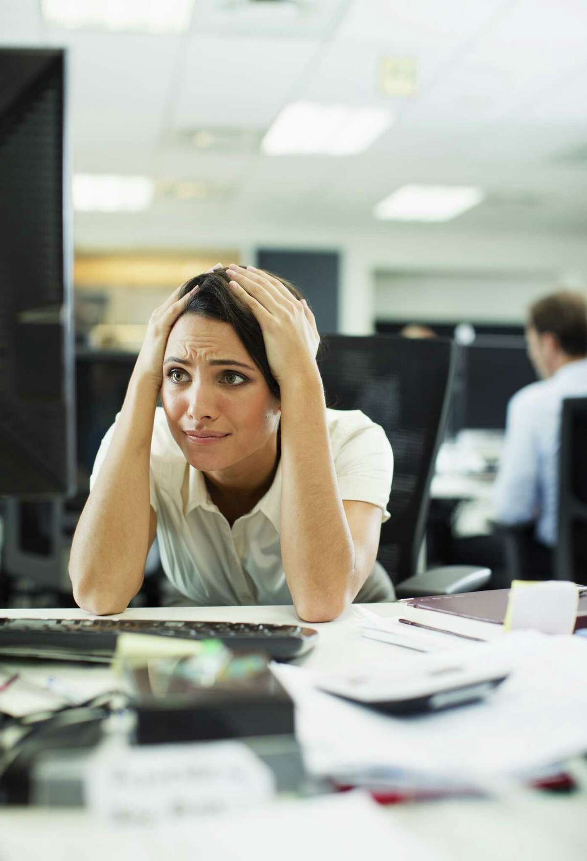 Workplace unhappiness is, of course, a very serious thing... in the sense that it might minutely dampen the profit margin of Our Employer. A quarter of those surveyed said their soul-crushing, unbearable, work-related ennui made them a "poor employee."  Source: Kalixa Pro