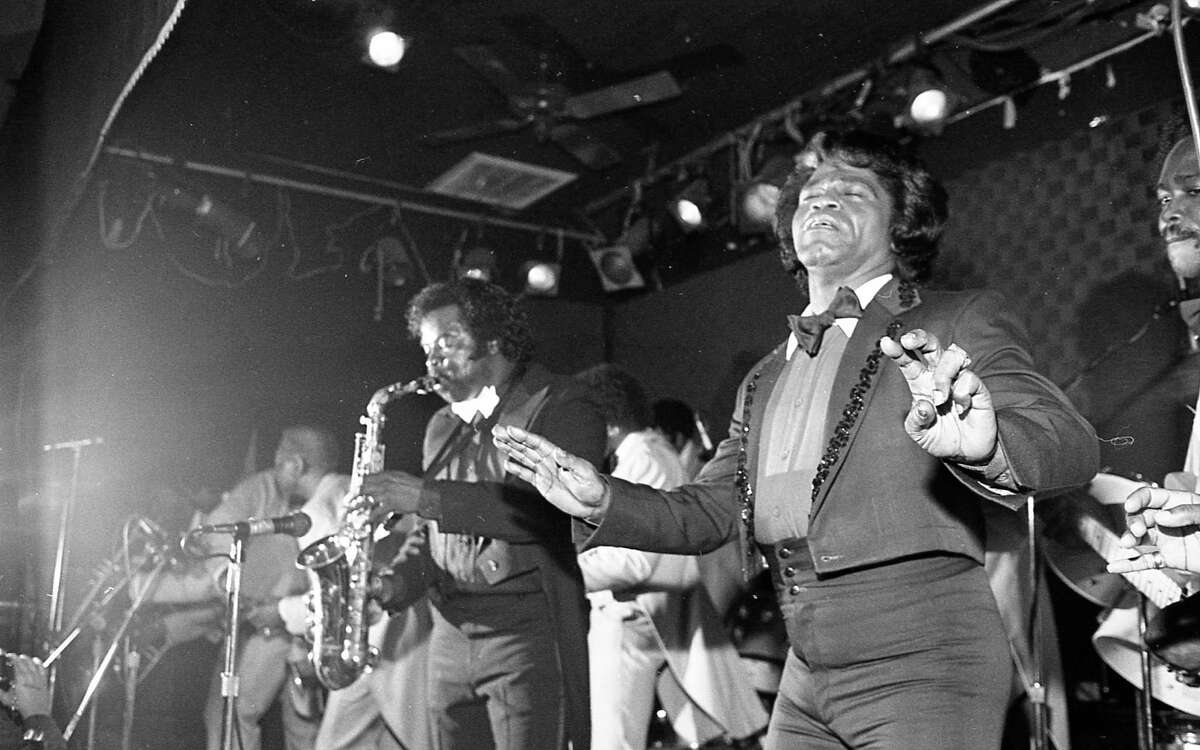 Entertainer James Brown during his engagement at Fitzgerald's in 1985.