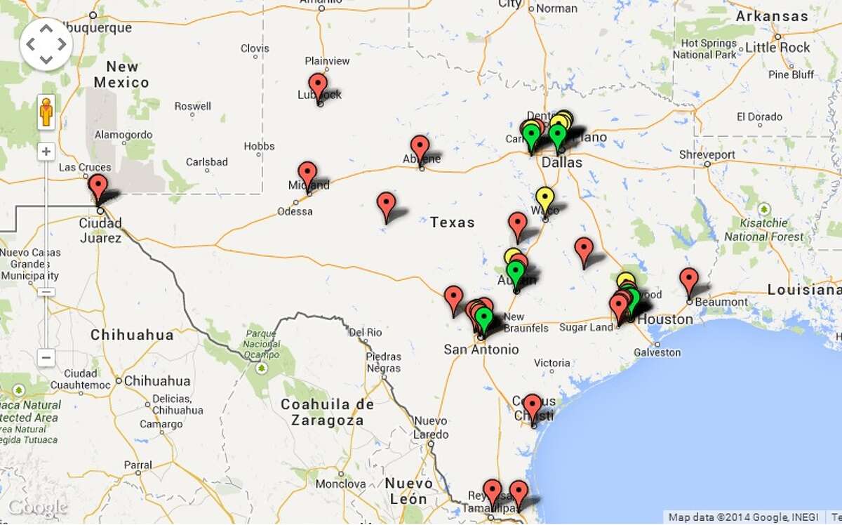 In 2011, there were 50 licensed abortion facilities in Texas, which you can explore in this interactive map.