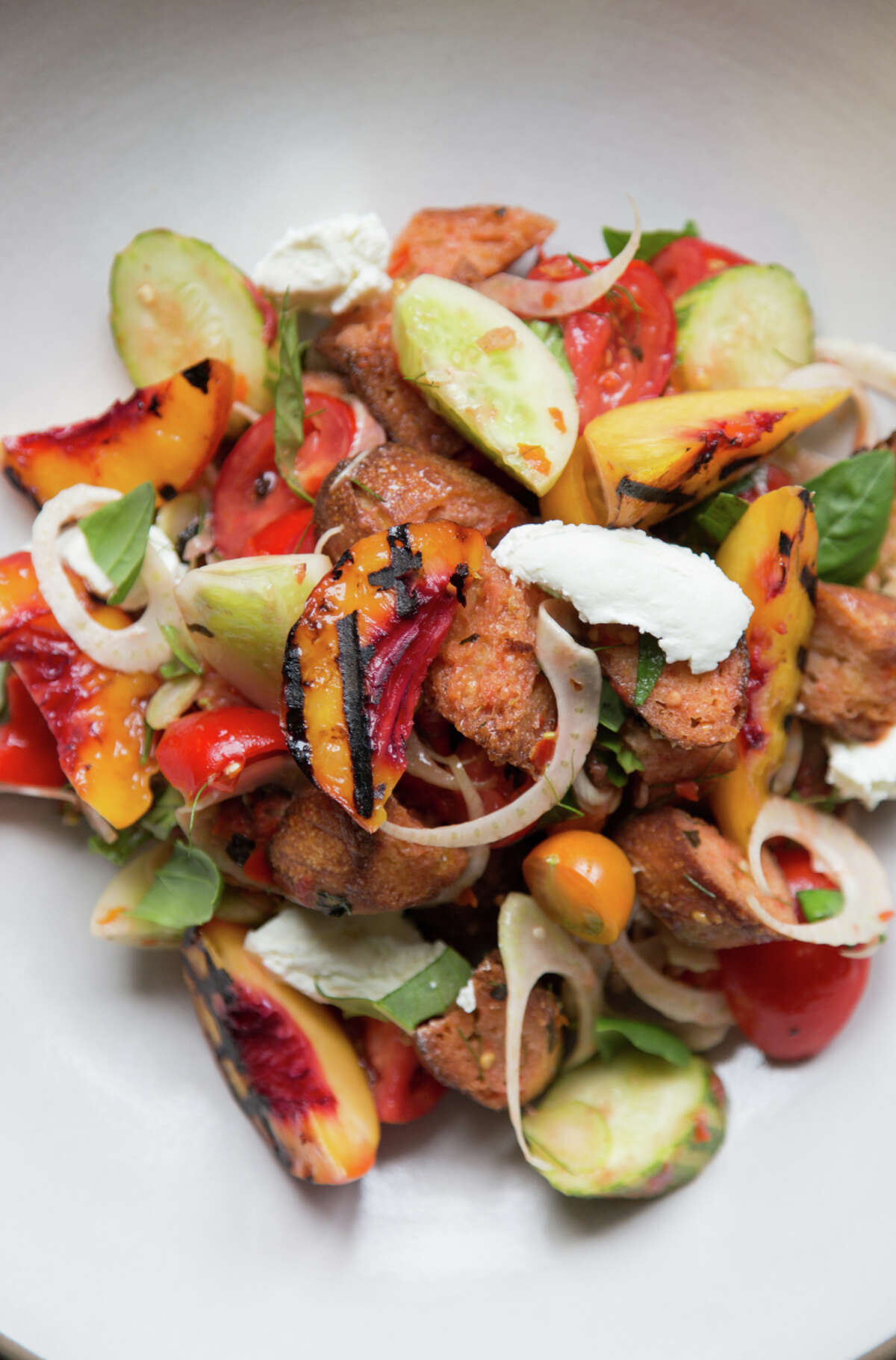 A panzanella salad made by Melissa Perello, chef at Frances restaurant, at her home in San Francisco, Calif., Thursday, July 31, 2014