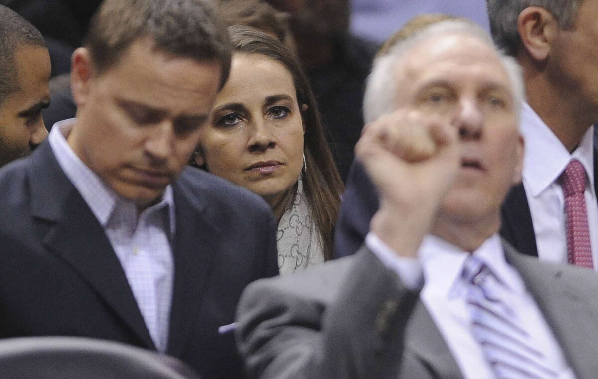 Becky Hammon, who spent time with the Spurs in the past, now has a regular spot on Gregg Popovich's bench. The six-time All-Star was voted one of the WNBA's top 15 players of all time.