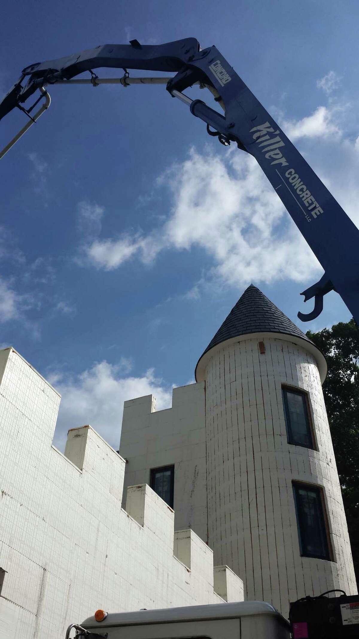 New Canaan castle built from Styrofoam