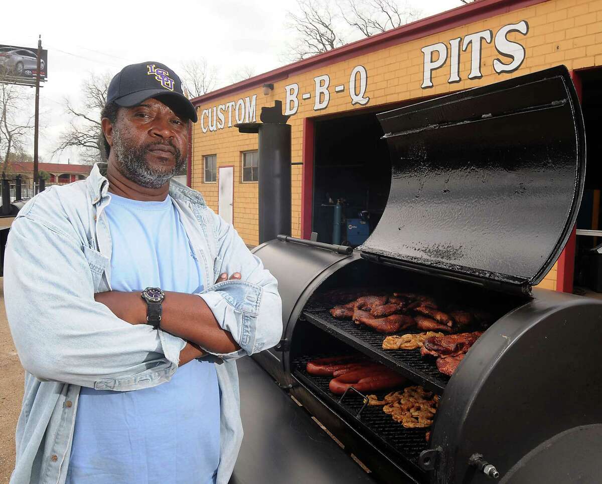 The Houston Rodeo Barbecue Grand Champion Kerry Fellows with the pit he used from Pitts by JJ on the Eastex Freeway Saturday March 09, 2013.(Dave Rossman/ For the Chronicle)