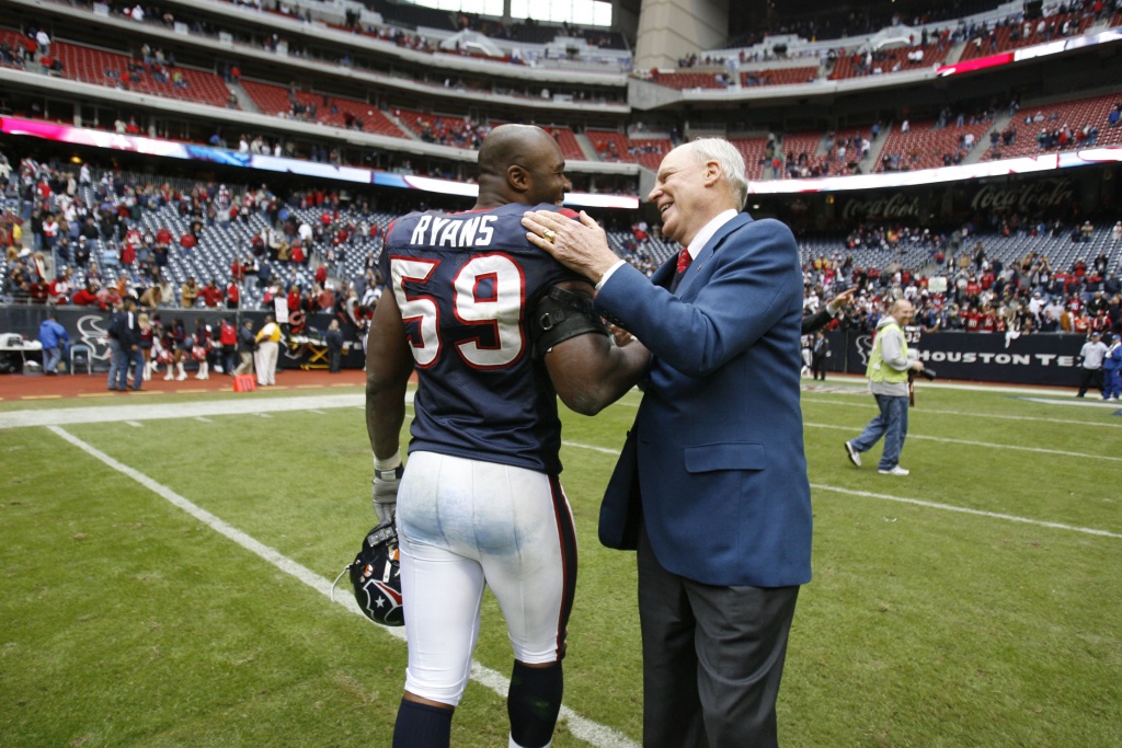 Men's Homage Demeco Ryans Red Houston Texans Coach Name & Number T-Shirt Size: Small