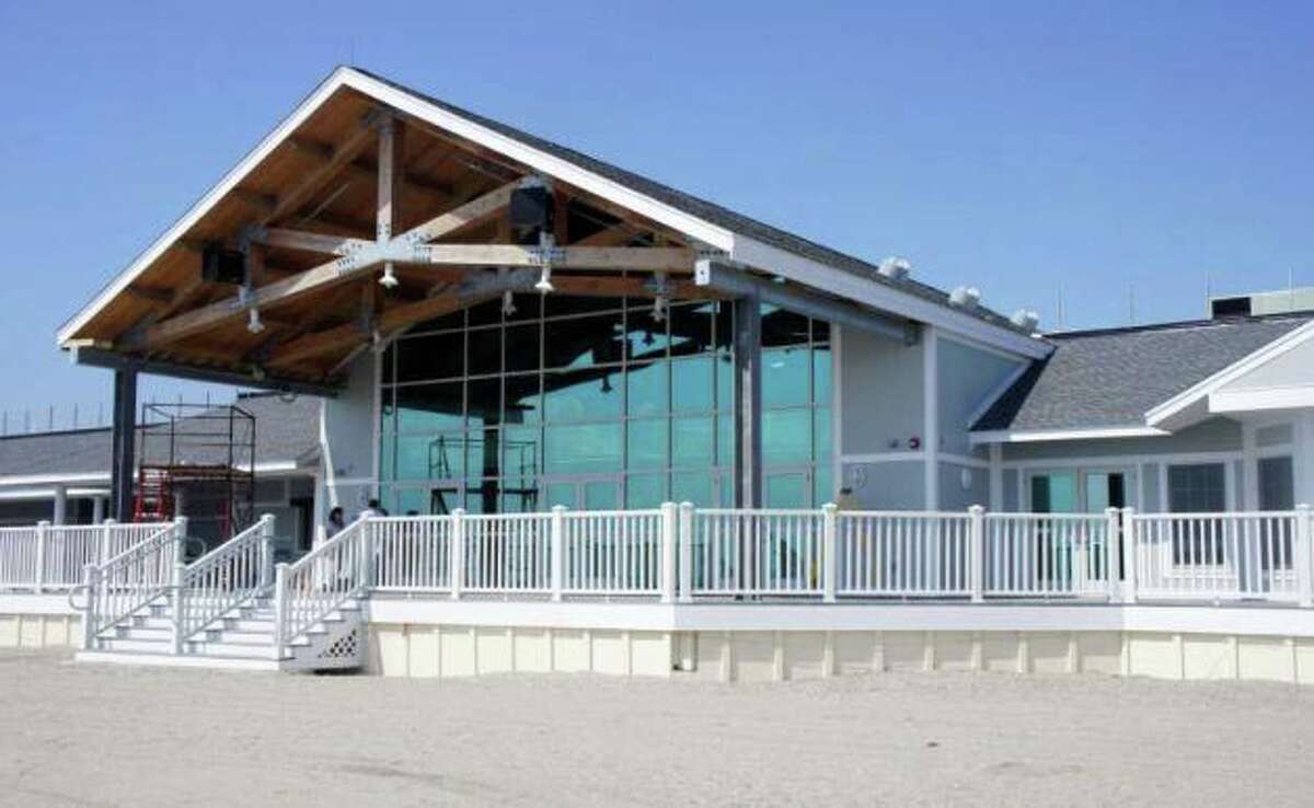 The Penfield Pavilion, pre-Superstorm Sandy, writes columnist Patricia A. Hines: "The pavilion was rebuilt over a two-year period for $5.5 million after the more than 100-year-old origin building finally showed its age. After phasing in portions of the facility, the entire building was reopened to the public in 2011. It was praised as an architectural gem for Fairfield. Its banquet room was an exquisite space, overlooking Long Island Sound, and the deck was a great spot to read a book, have a late supper or just sit and look at the water."