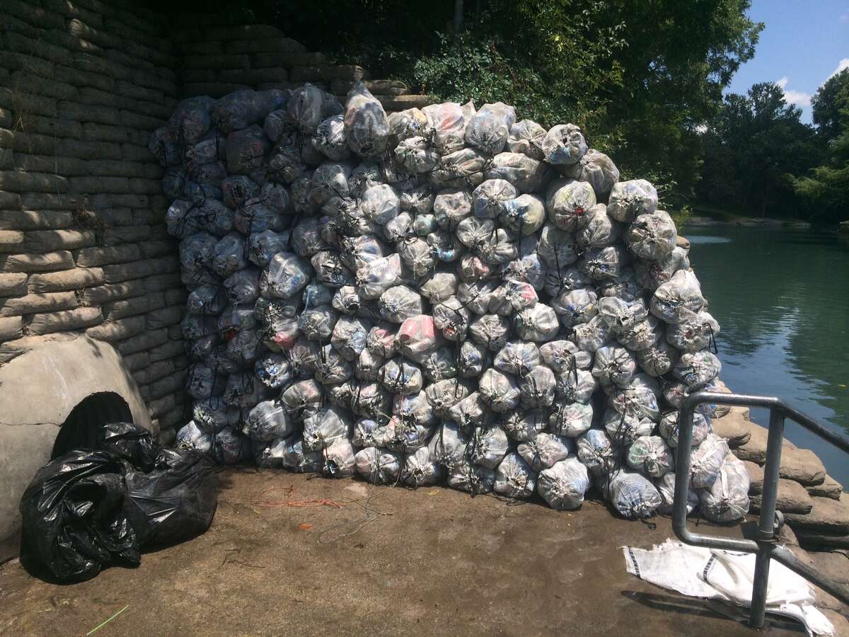 The amount of litter collected from scuba divers on the Comal River on Aug. 7, 2014. Every Thursday, divers remove litter from the bottom of the river. The total count was 168 bags or about 341 pounds.
