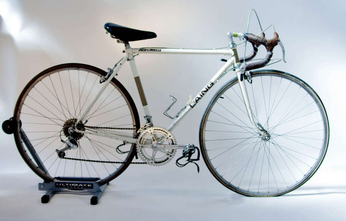 Colin Lain circa late 1970s. This bicycle is one of more than 12,000 hand-made by the British-American bicycle maker Colin Laing.