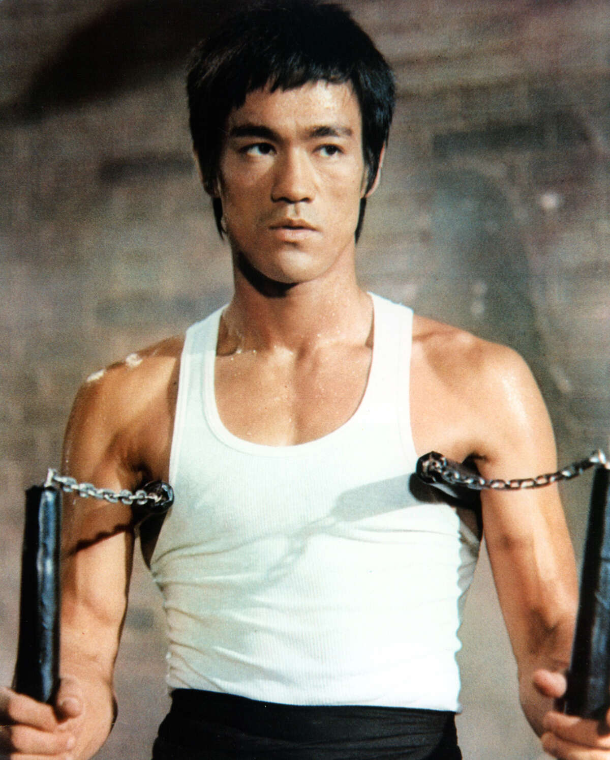 FILE-- Bruce Lee publicity portrait, 1972.