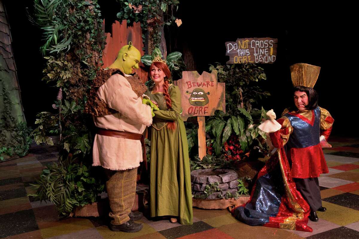 Dave Morgan (from left), Becky King and Sam Weeks star in "Shrek" at Magik Theatre.