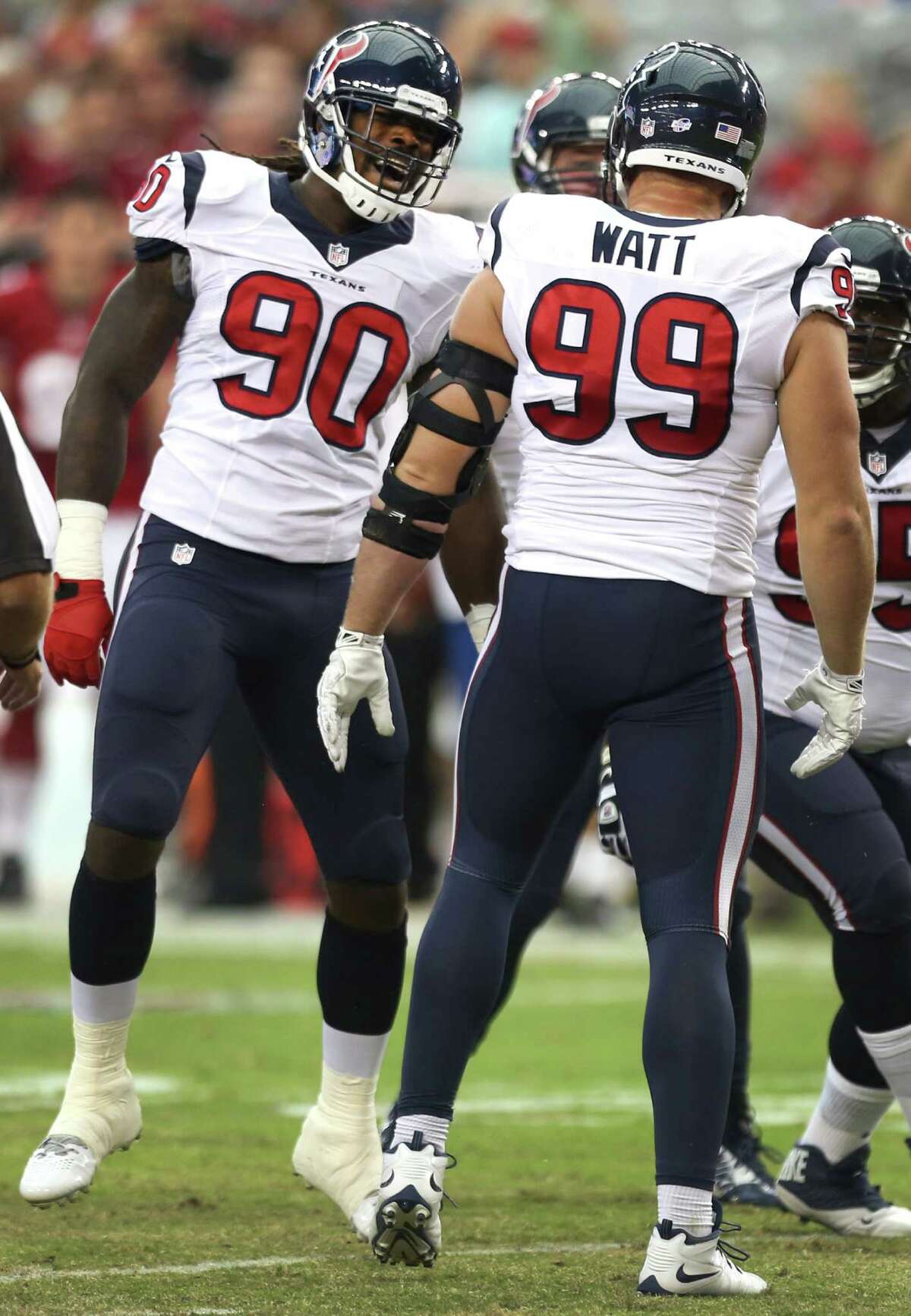 Texans DE J.J. Watt yells 'play ball' for World Series Game 1